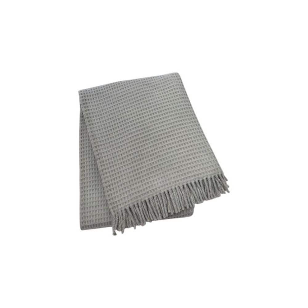 HomeRoots Light Gray Solid Color Acrylic, Cotton Throw Blanket ...