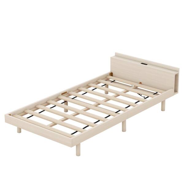 Harper & Bright Designs White Washed Wood Frame Twin Size