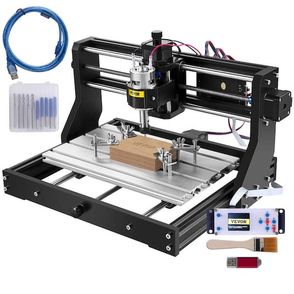 dollar barriere Halvkreds VEVOR CNC 3018-PRO 3 Axis CNC Router Kit GRBL Control Plastic Acrylic PCB  PVC Wood Carving Milling Engraving Machine DKJ3018PROJCK0001V1 - The Home  Depot
