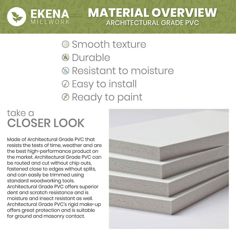 94" Unfinished PVC Decorative Slat Wall Panel Kit