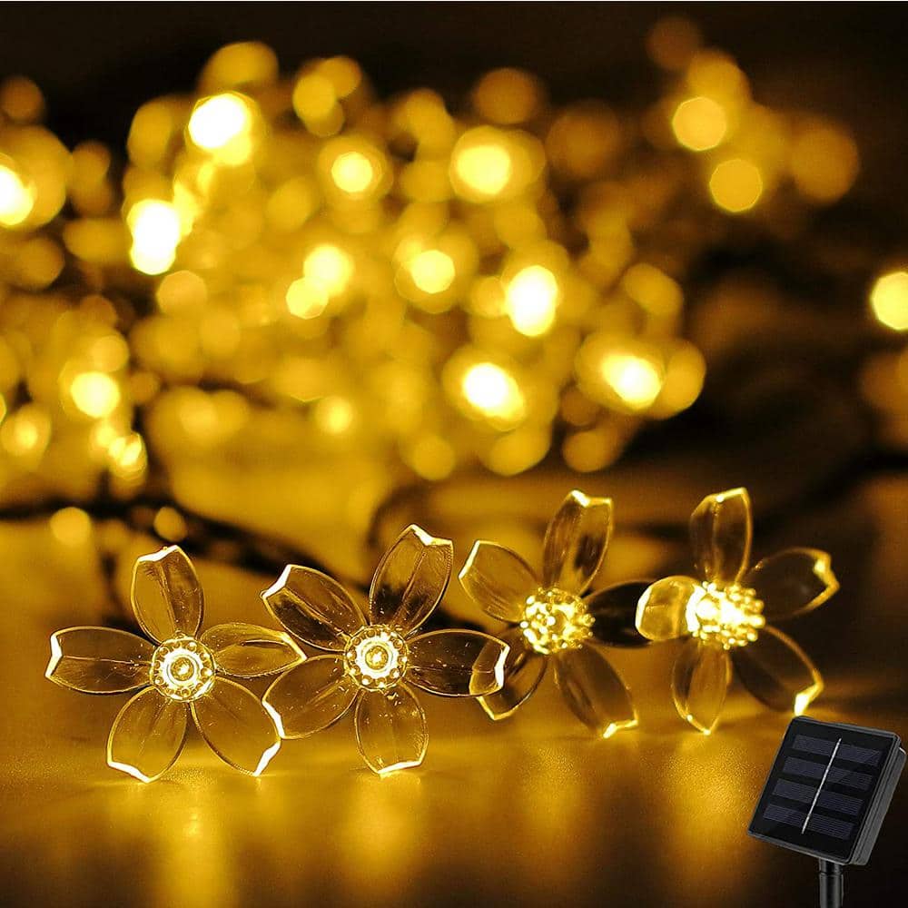 7m 50 LED Solar Flower String Lights Bulbs Solar Garden Waterproof Decor Light 