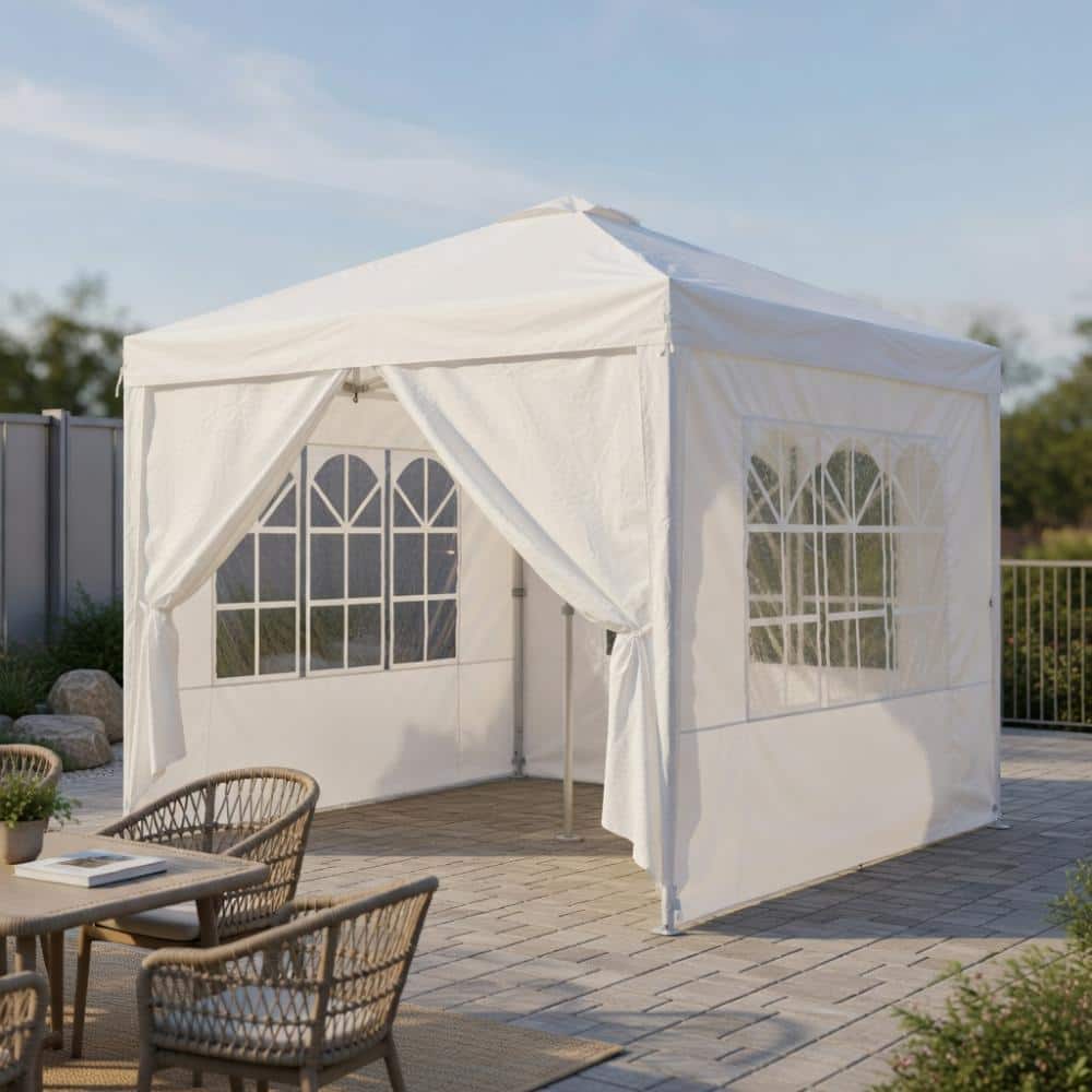 10 ft x 10 ft Pop-Up Canopy Tent with 4 Removable Side Walls, Waterproof PE Fabric, Rustproof Steel Frame price history on PriceWatchPro