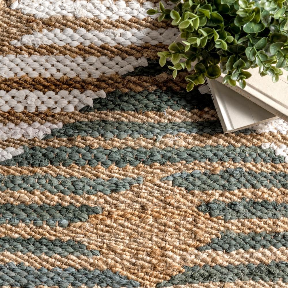 Braided Olive Cotton 25" Easy Care Decorative Pillow