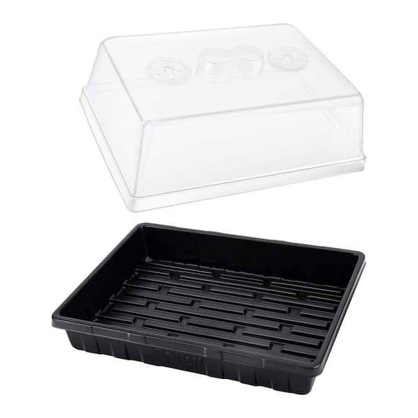 3-Set Seed Starter Trays with 5 Humidity Domes for Germination and Seedling Propagation Holds 144 Cells Total