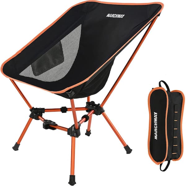 Angel Sar Lightweight Aluminum Folding Camping Chair for Outdoor Hiking, Orange