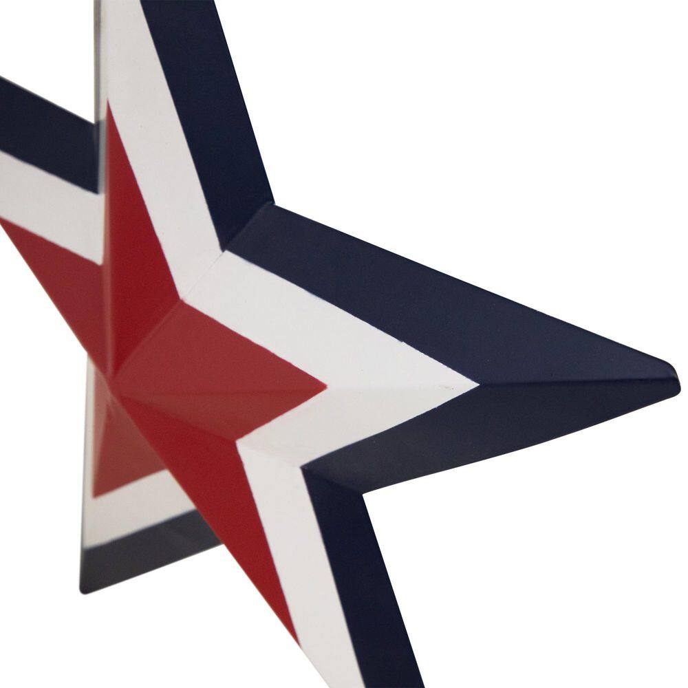 Patriotic Red, White, and Blue Metal Star Wall Decor