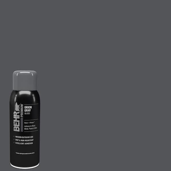 BEHR PREMIUM 12 oz. #N510-6 Orion Gray Gloss Interior/Exterior Spray Paint and Primer in One Aerosol