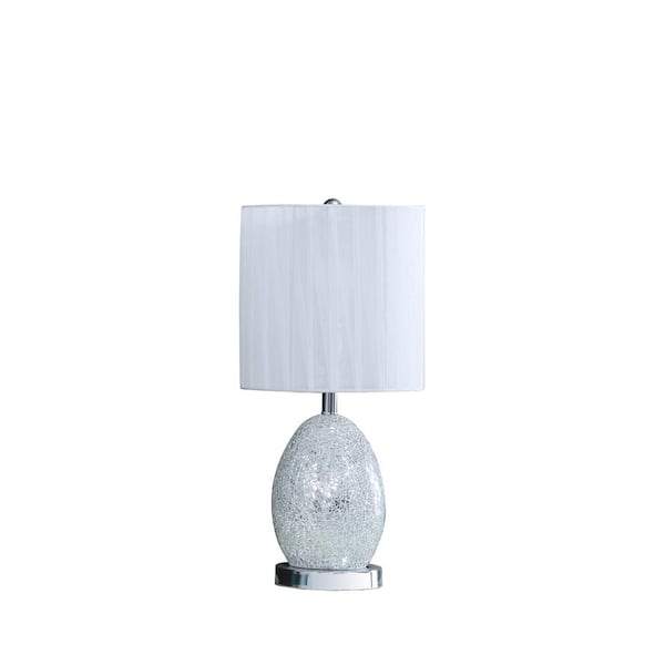 HomeRoots 20 in. Silver Standard Light Bulb Bedside Table Lamp