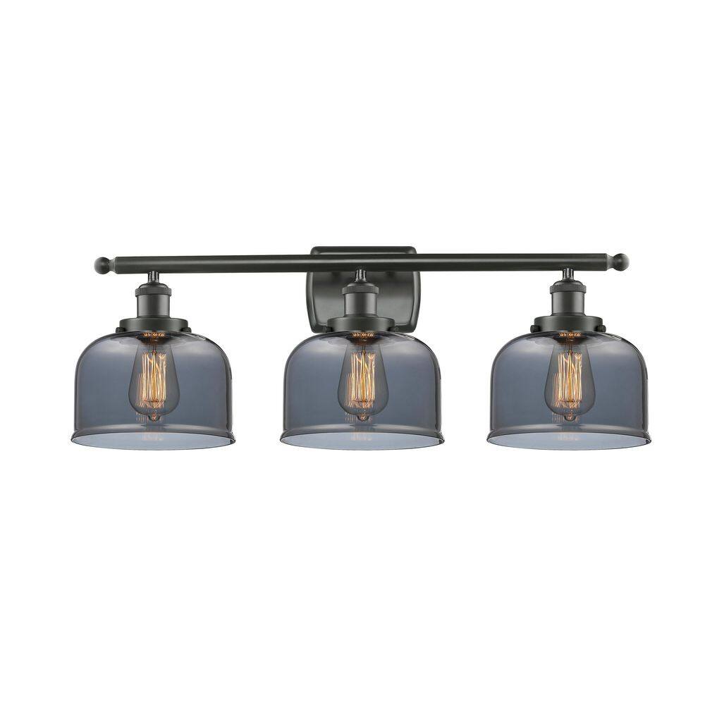 Bell 28 in. 3-Light Oil Rubbed Bronze Vanity Light with Glass Shade price history on PriceWatchPro