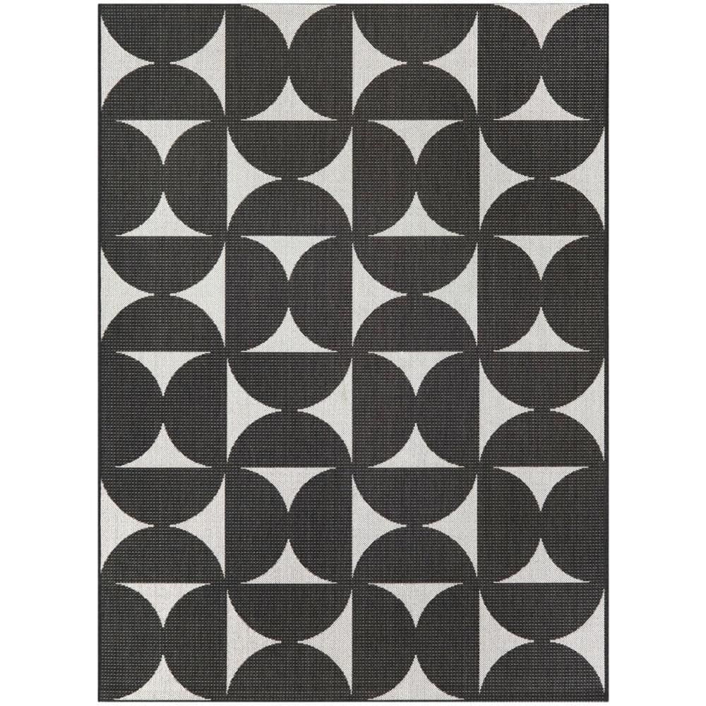 8ft x 10ft Camille Modern Geometric Rectangular Indoor/Outdoor Rug Black - Balta Rugs