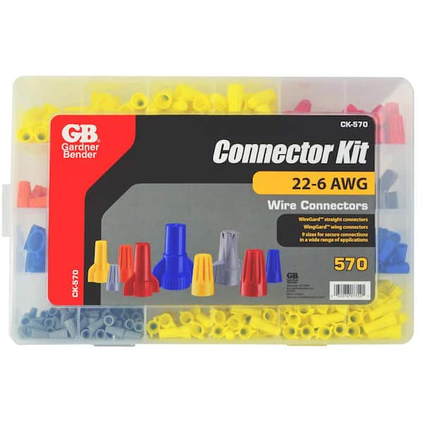 Gardner Bender Wire Connector Kit 22-6 AWG (570-Pieces) CK-570CC - The Home  Depot