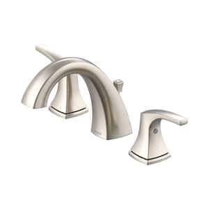 Vaughn 8 in. Widespread 2-Handle Bathroom Faucet with Metal Pop-Up Drain 1.2 GPM in Brushed Nickel