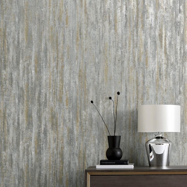 Belen Grey Textured Stripe Wallpaper