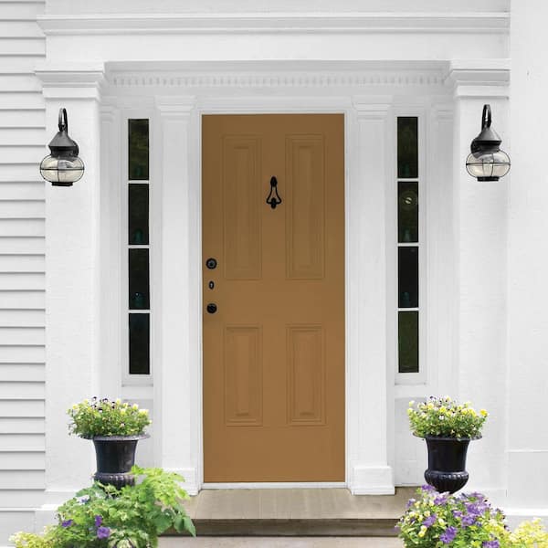 Glidden Premium 1 gal. PPG1087-7 Chewy Caramel Semi-Gloss Exterior