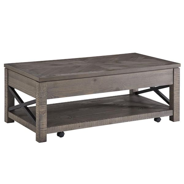 Steve Silver Dexter 36 in. Gray Medium Rectangle Wood Coffee Table with Lift Top