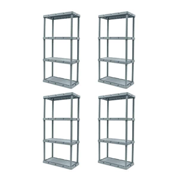 Gracious Living Plastic 3-Tier Utility (24-in W x 12-in D x 33-in H), Black  in the Freestanding Shelving Units department at