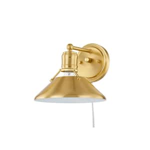 Feldner One Light Wired Sconce Aged Brass Finish