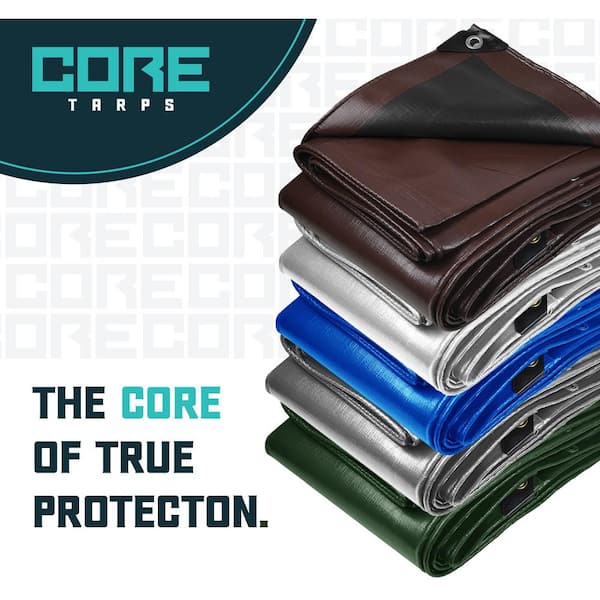 CORE TARPS 10 ft. x 12 ft. Silver/Black 16 Mil Heavy Duty