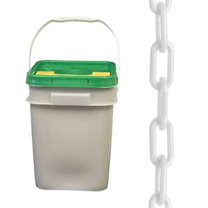 1.5 in. (#6, 38 mm) x 300 ft. Pail White Plastic Chain
