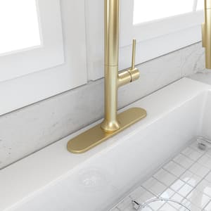 Modern 10 x 2.25 Kitchen Faucet Deck Plate in Brushed Gold
