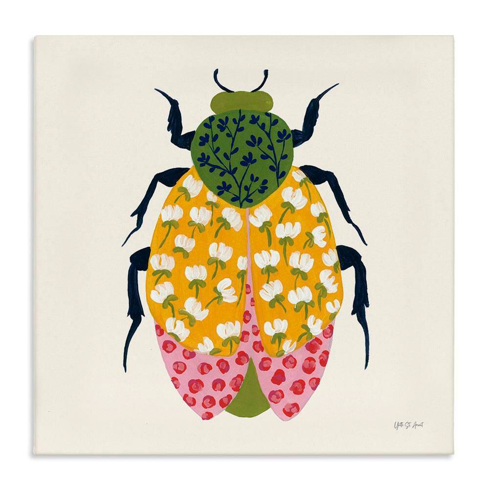 Mixed Blooms Beetle by Yvette St. Amant Unframed Animal Graphic Art Print 36 in. x 36 in. price history on PriceWatchPro