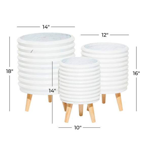 CosmoLiving by Cosmopolitan 14 in. x 10 in. White MGO Planter (Set of 3)