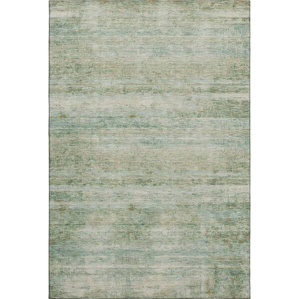 Mayfield Premium Machine Washable Abstract AMF2154 Green 3 ft. x 5 ft. Area Rug
