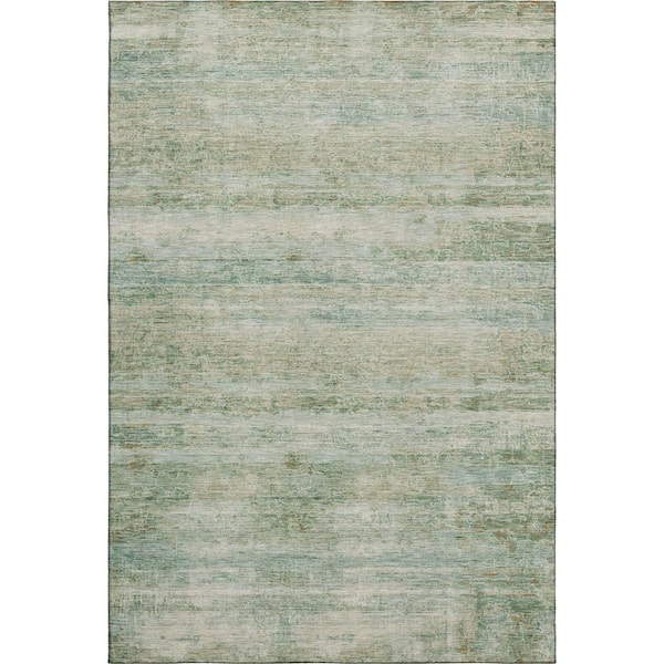 Mayfield Premium Machine Washable Abstract AMF2154 Green 5 ft. x 7 ft. 6 in. Area Rug