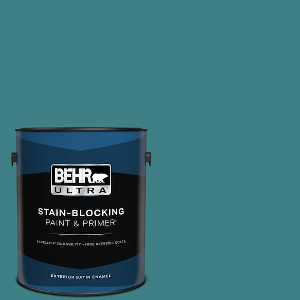 BEHR ULTRA 1 gal. #510D-7 Pacific Sea Teal Satin Enamel Exterior Paint & Primer