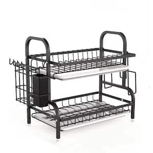 2-Tier Collapsible Dish Rack with Removable Drip Tray - Bed Bath & Beyond -  39095572