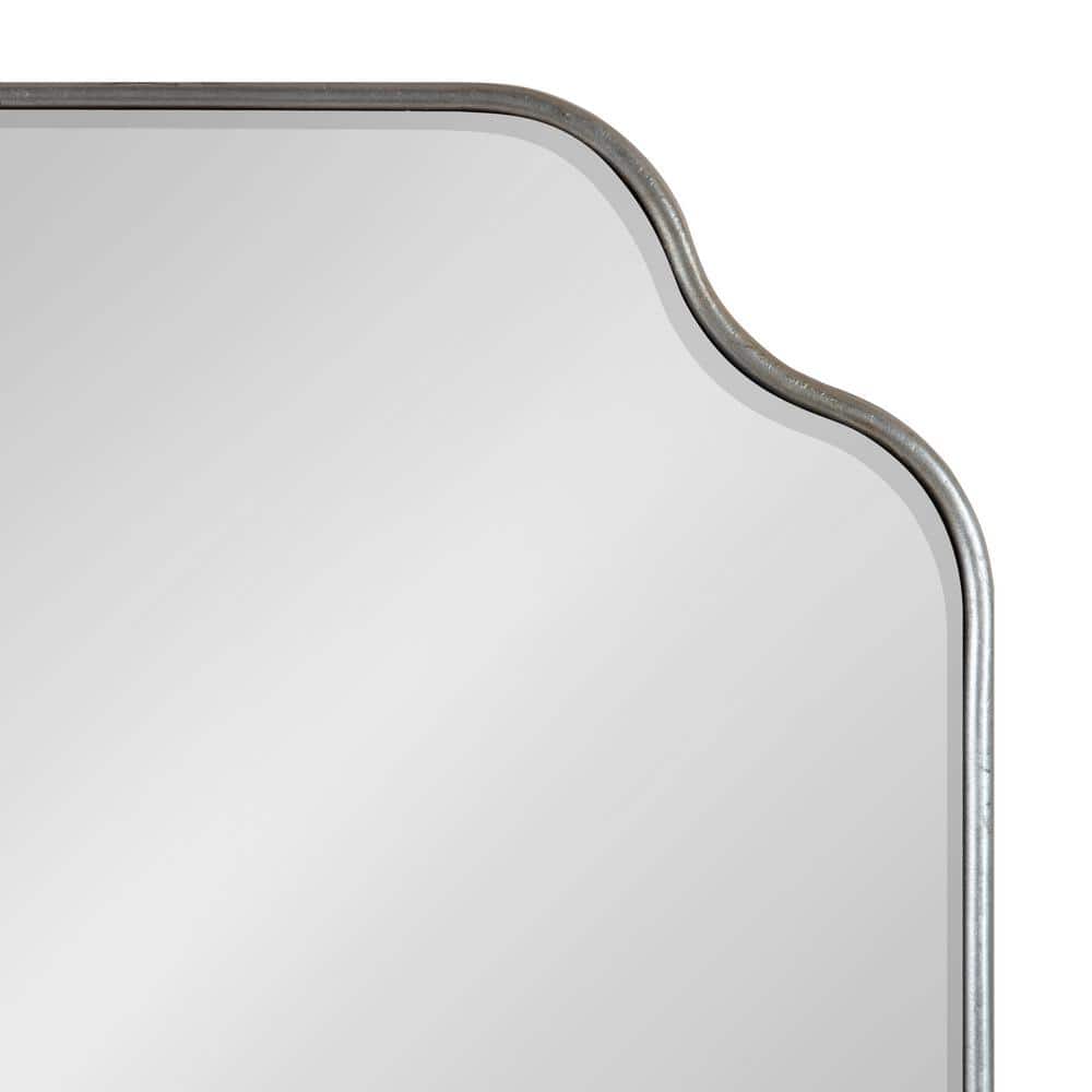 Plumley 24" x 36" Silver Scalloped Rectangular Wall Mirror