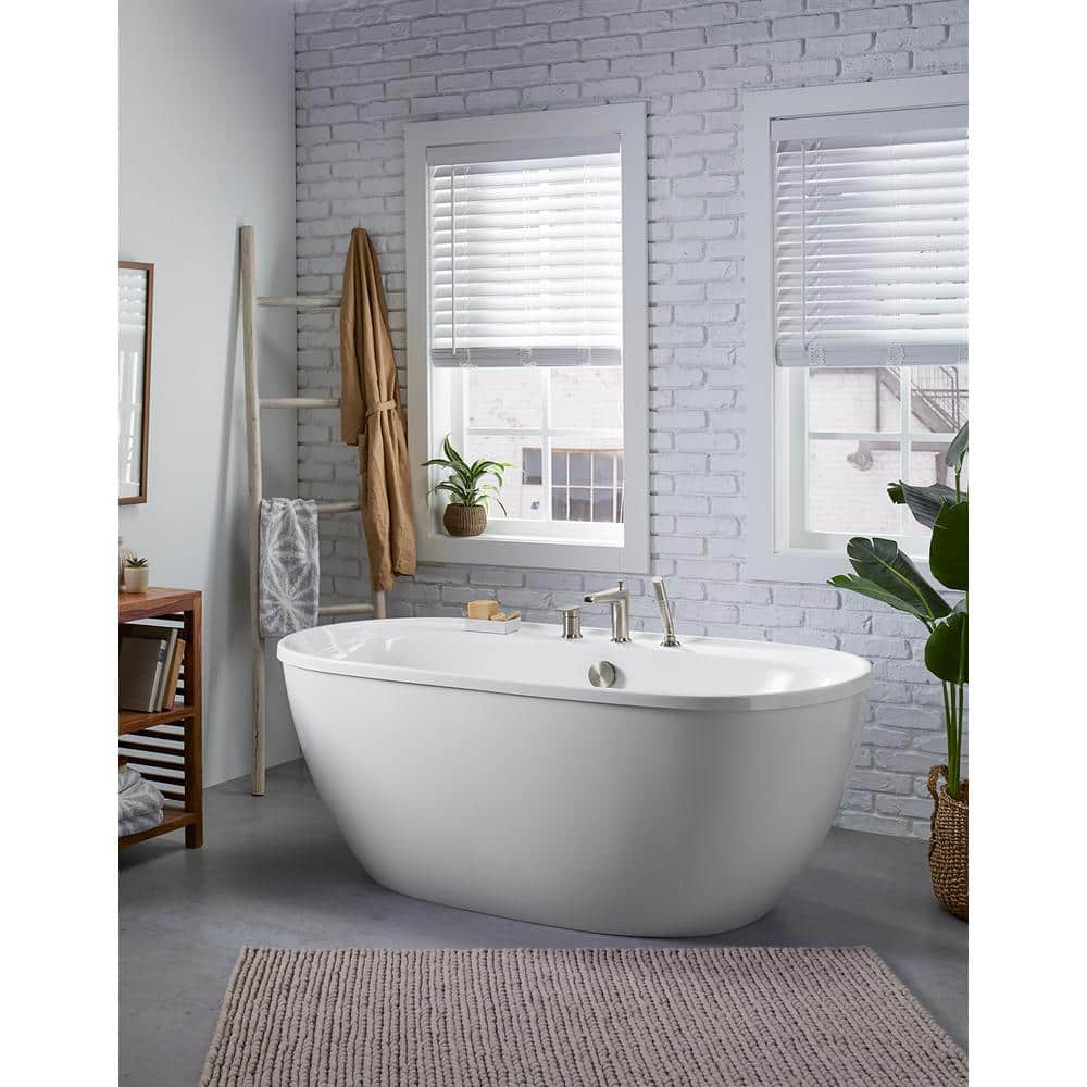 Spectacle 66'' White Acrylic Freestanding Soaking Bathtub