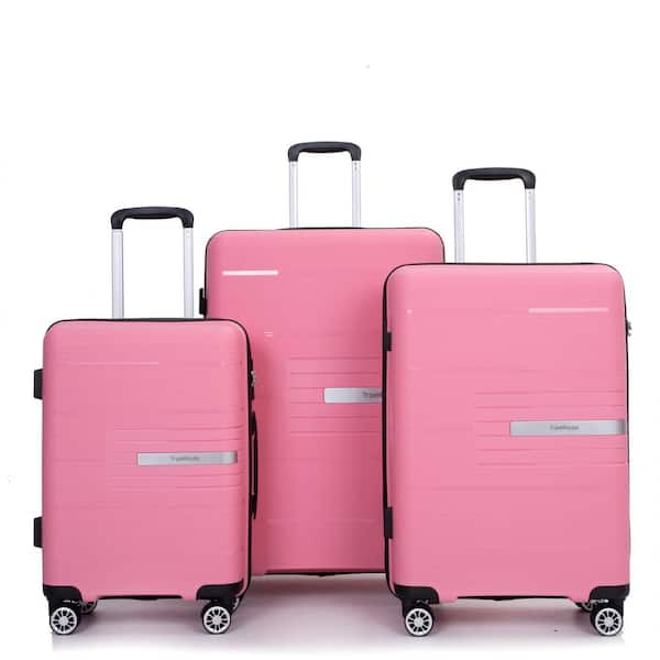 3-Piece Pink Polypropylene Lightweight Hardside Spinner Luggage Set with TSA Lock (20/24/28 in. )