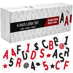 Excello 4 in. 792 Swinging Sign Letters, Symbols, and Numbers, Red and Black