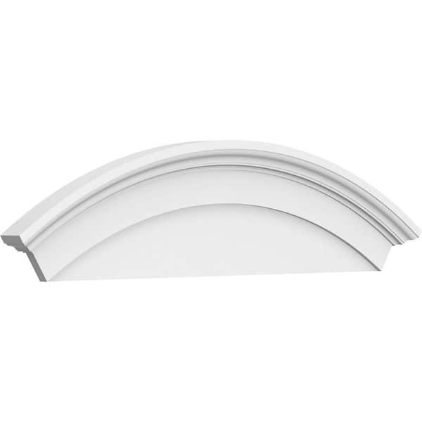 Ekena Millwork 50-in. W x 14-in. H x 2-3/4-in. P Arched Signature Urethane Pediment, Primed Tan