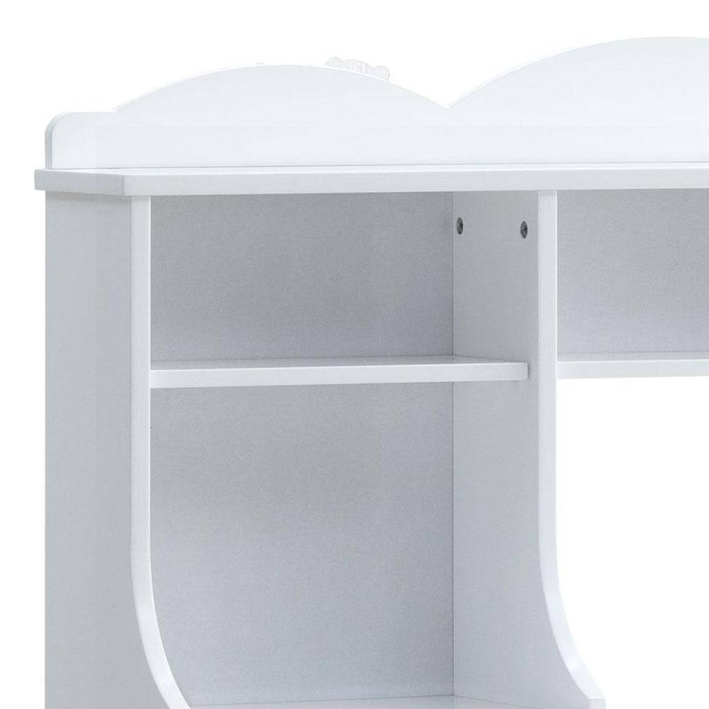 Meyer White Wood Desk Hutch with Storage Drawer