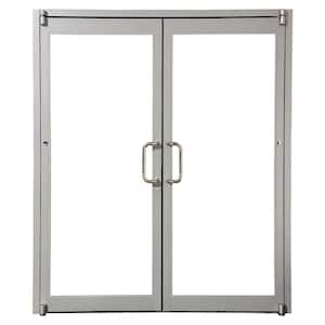 Teza 72 in. x 84 in. Silver Aluminum Storefront Door Full Lite Left-Hand Outswing