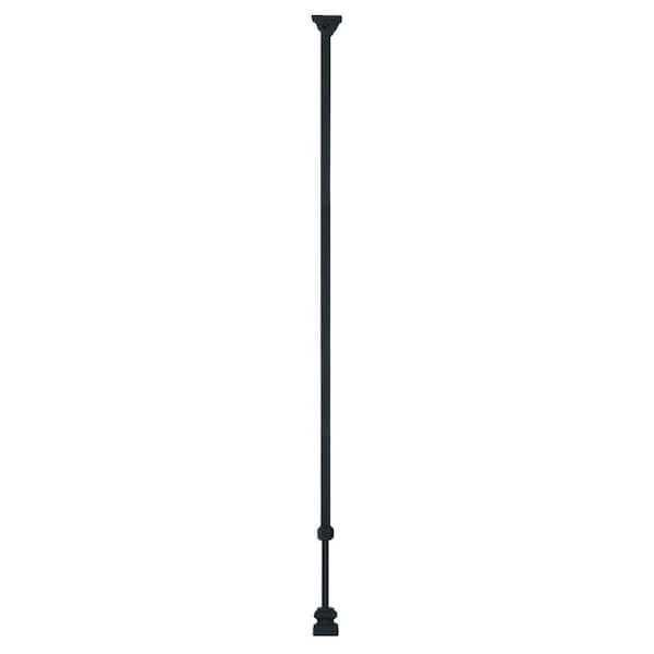 Ole Iron Slides 1/2 in. x 1/2 in. x 30-1/4 in. to 38 in. Satin Black Wrought Iron Plain Adjustable Baluster