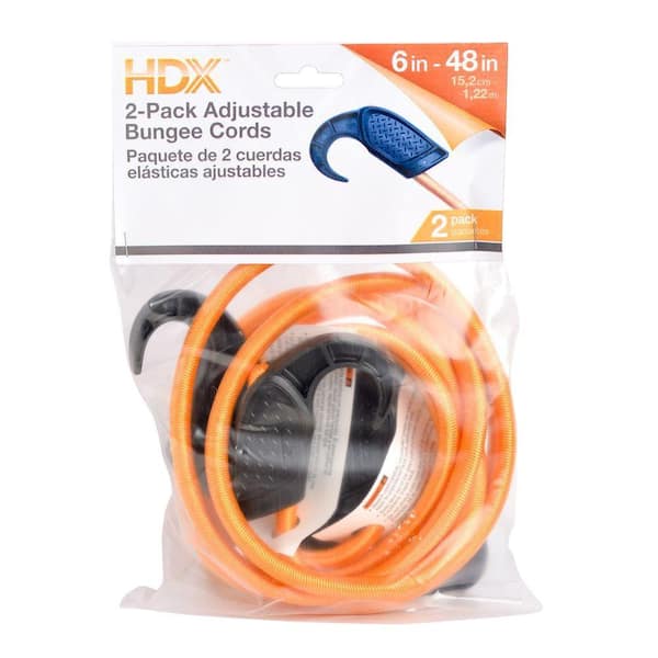 HDX 6 in. - 48 in. Adjustable Bungee Cords (2-Pack)