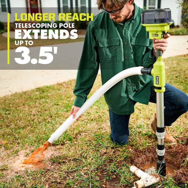 RYOBI (2) ONE+ 18V Cordless 1/6 hp. Telescoping Pole Pumps with (2