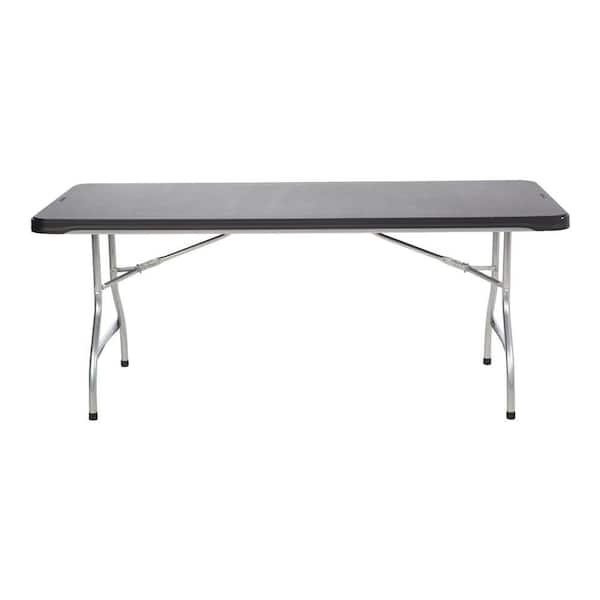 Lifetime 72 in. Black Plastic Stackable Folding Banquet Table (Set of 4)