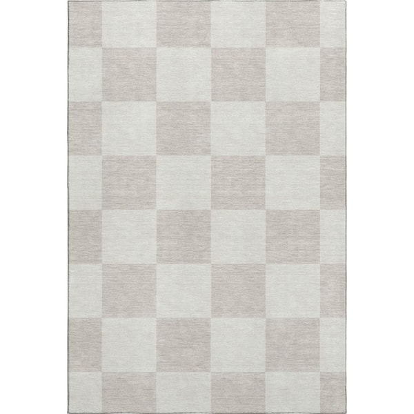 Mayfield Premium Machine Washable Abstract AMF2345 Ivory 5 ft. x 7 ft. 6 in. Area Rug