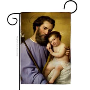 13 in. x 18.5 in. St. Joseph And Infant Jesus Garden Flag Double-Sided Religious Decorative Vertical Flags