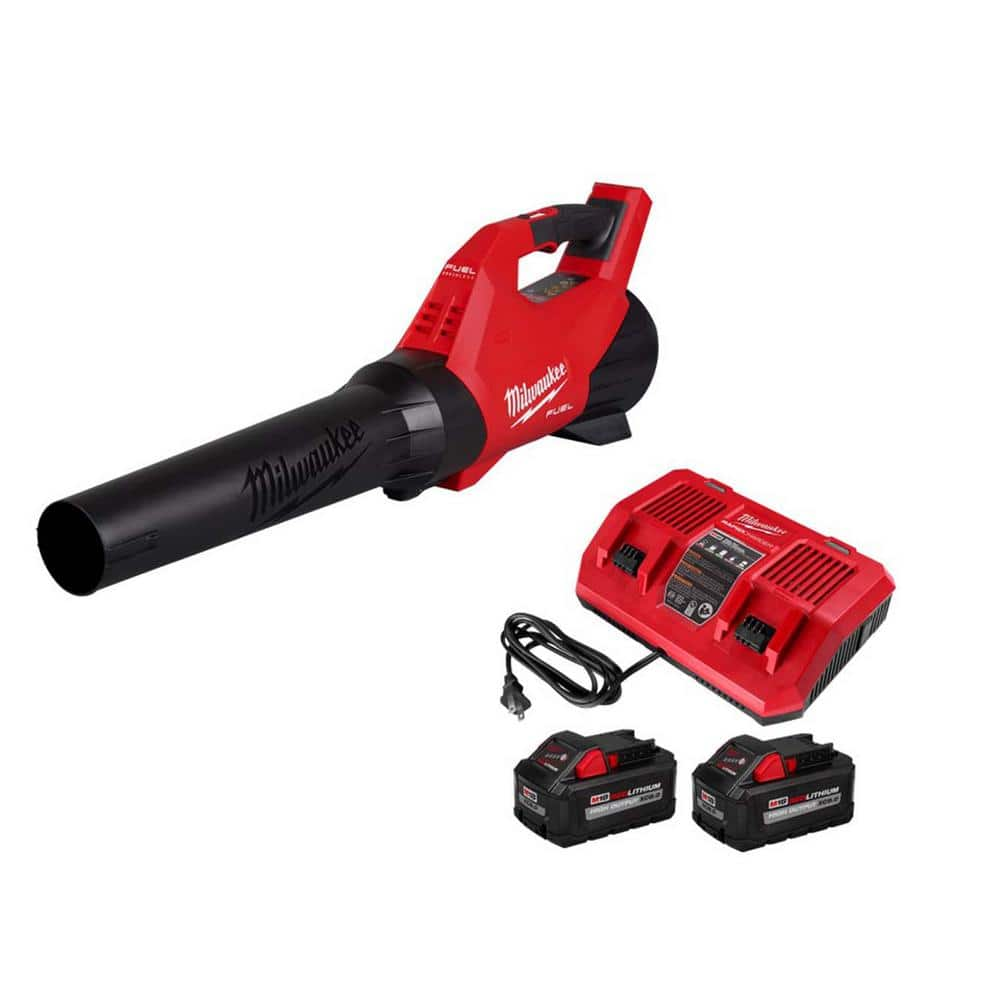 M18 FUEL 120 MPH 500 CFM 18V Lithium-Ion Brushless Cordless Handheld Blower & (2) 8.0Ah Battery, Dual Bay Rapid Charger -  Milwaukee, 3017-1882