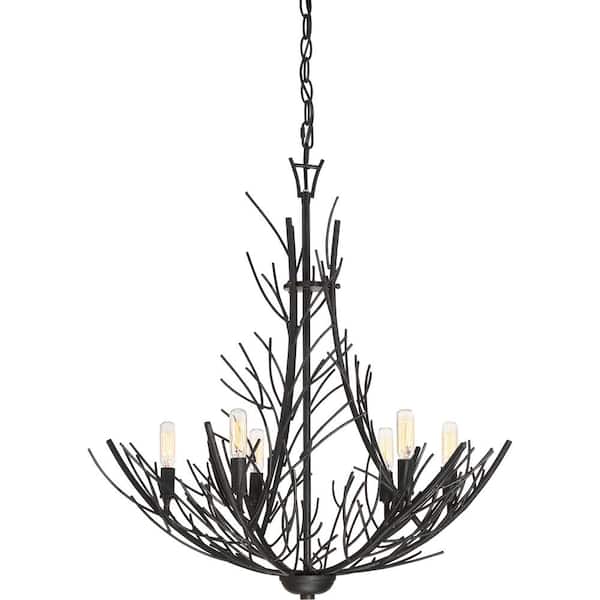 Quoizel Thornhill 6-Light Marcado Black Candle-Style Chandelier