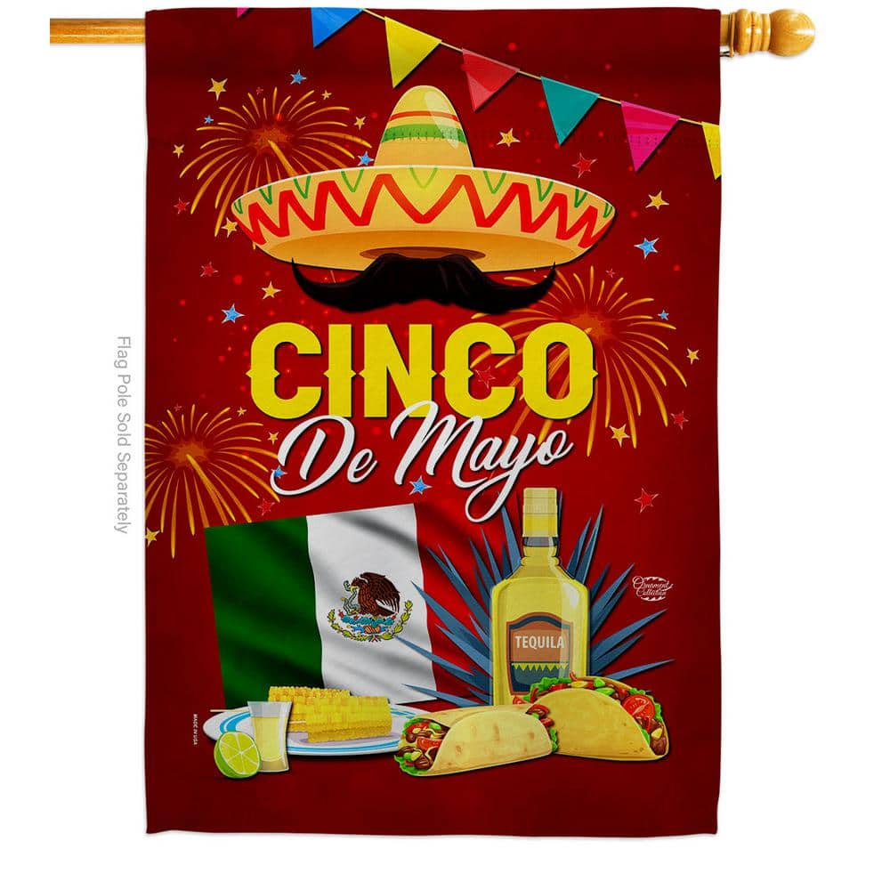 Ornament Collection 28 in. x 40 in. Cinco Festival Summer House Flag  Double-Sided Decorative Vertical Flags HDH192537-BO - The Home Depot