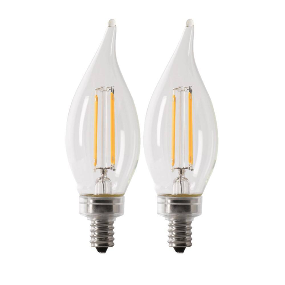 Clear Glass Filament Candelabra LED Light Bulbs, 100-Watt Equivalent, Daylight