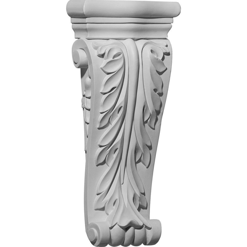 White Polyurethane Acanthus Decorative Corbel 10"