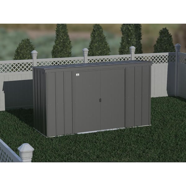 Arrow Classic 10 ft. W x 4 ft. D Charcoal Metal Shed 35 sq. ft.