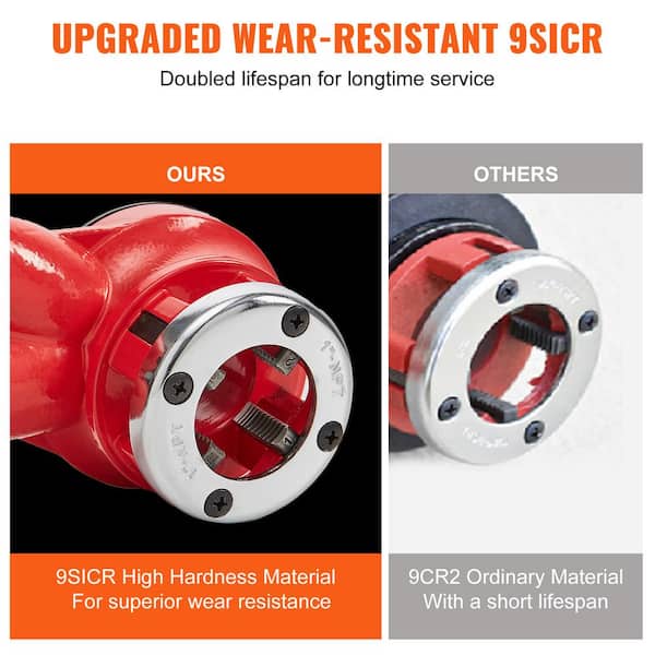 SKYSHALO Ratchet Pipe Threader Kit, 1/2 in. NPT 3/4 in. NPT 